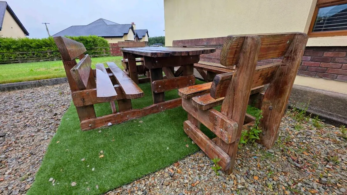 Garden Bench with Table and 2 chairs - Image 1