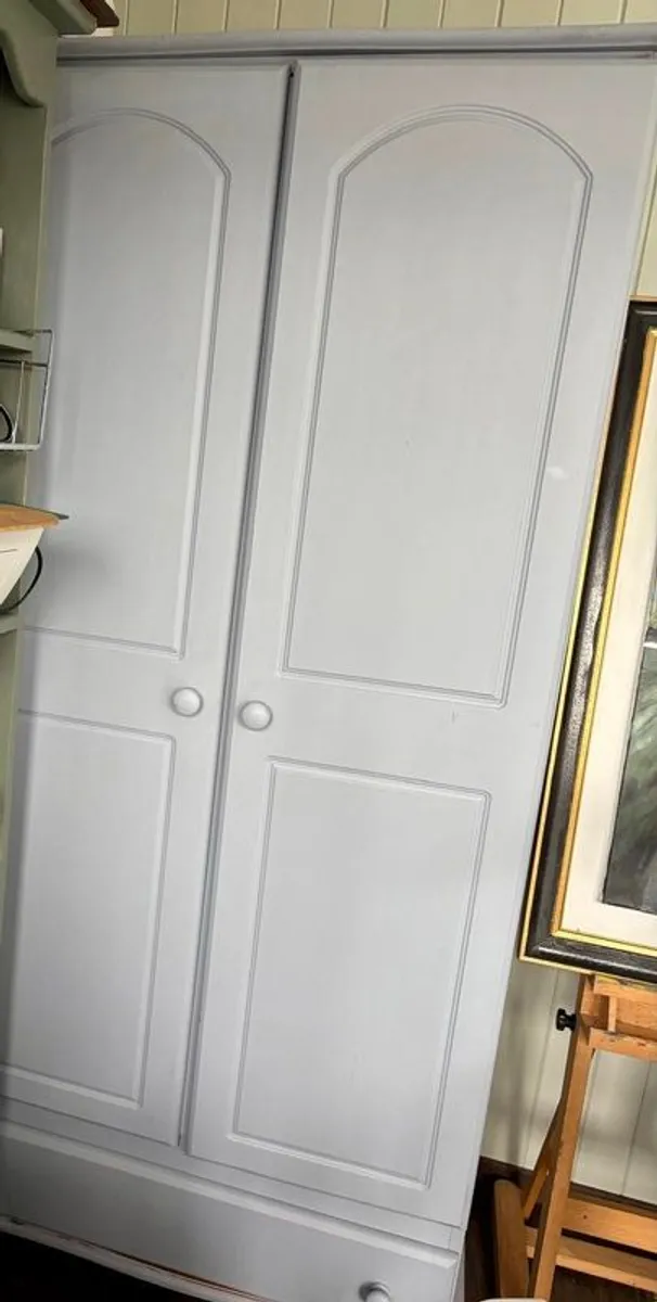 Solid Pine Painted Wardrobe - Image 1