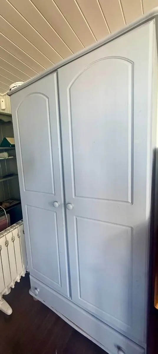 Solid Pine Painted Wardrobe - Image 4