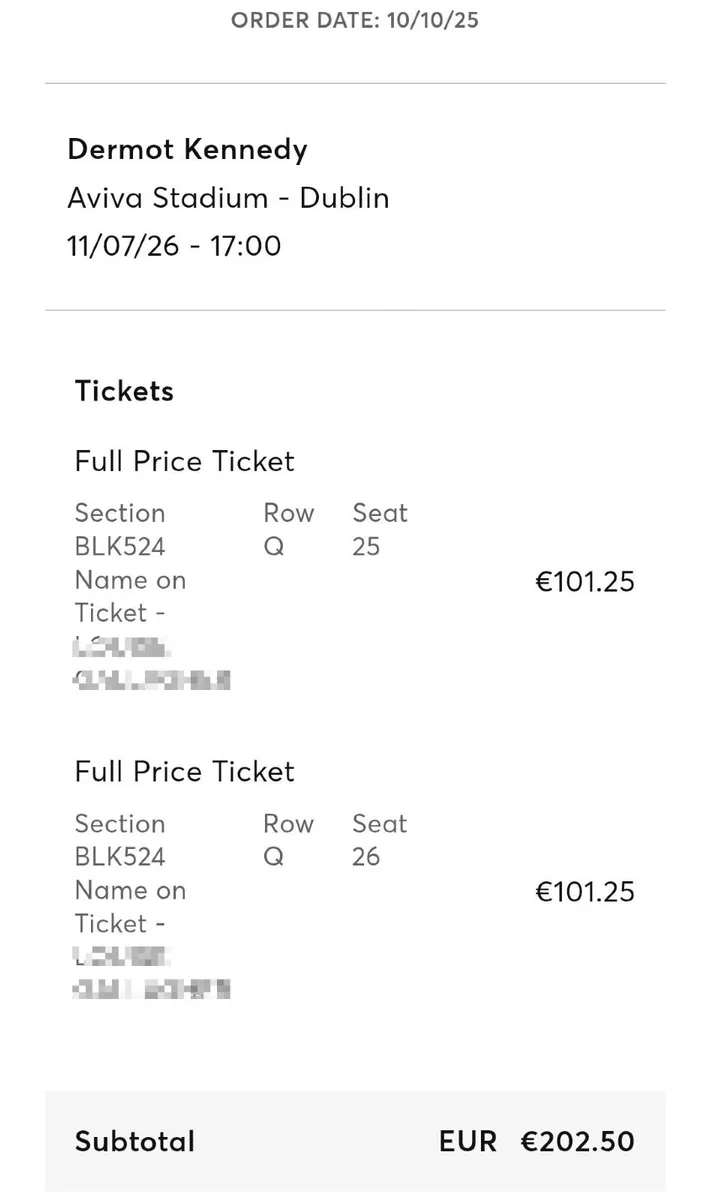 Tickets to Dermot Kennedy, Sat 11th July - Image 2