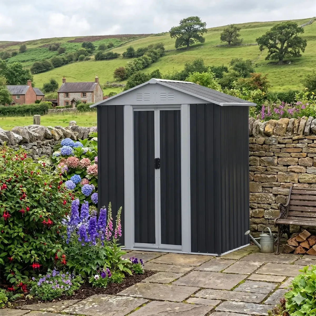 Metal Shed 5x3FT Apex Roof – Durable Outdoor Shed - Image 1