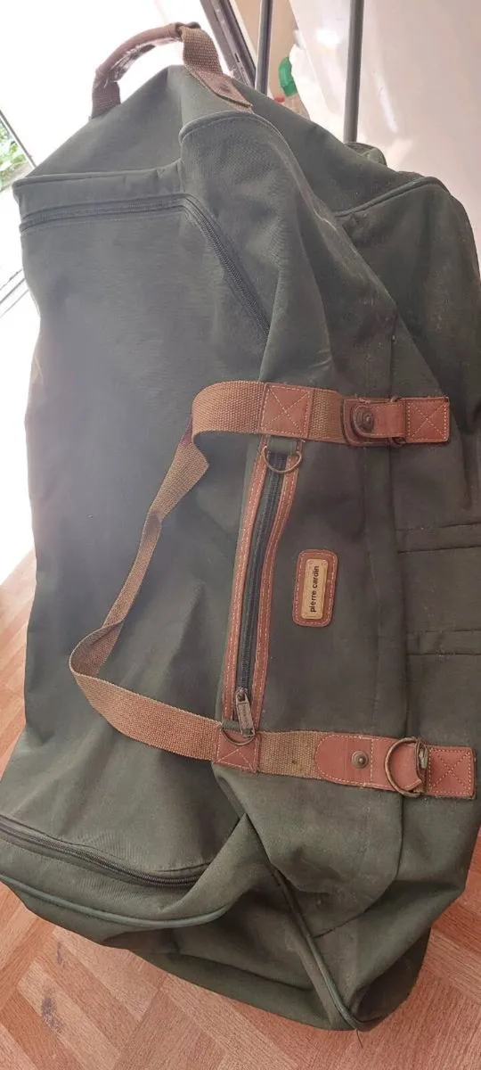 Vintage Pierre Cardin Green Canvas Duffel Bag - Image 1