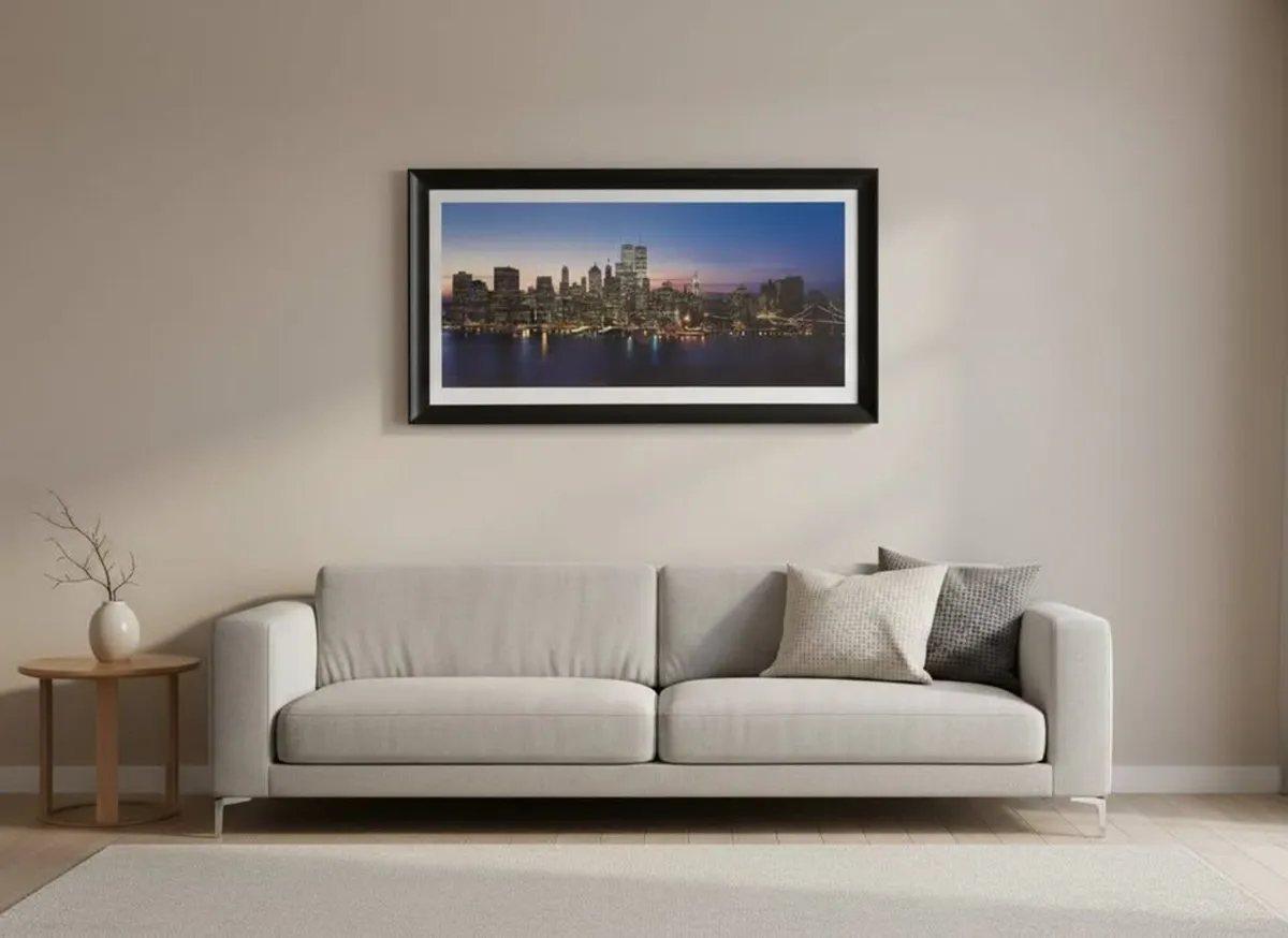 Large Framed New York Skyline Wall Art - Image 2