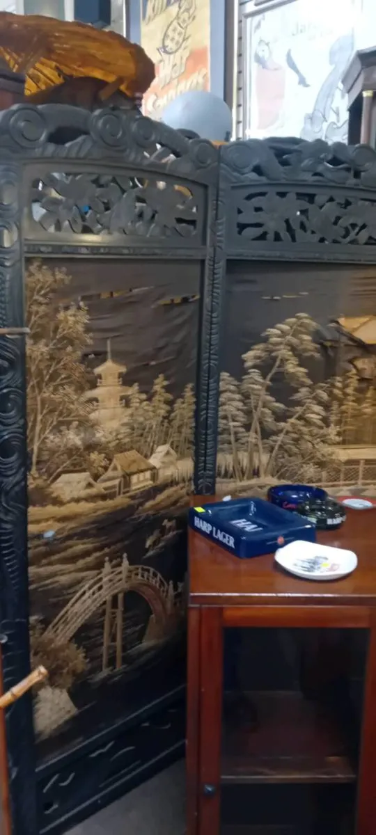 Victorian Era Ebonised Bedroom Screen - Image 1