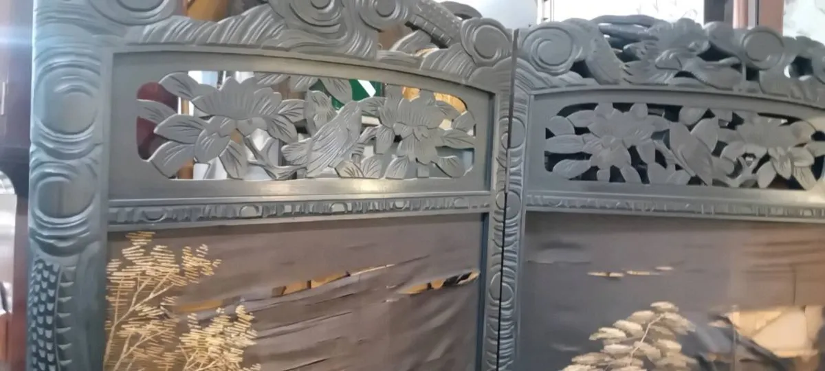 Victorian Era Ebonised Bedroom Screen - Image 2