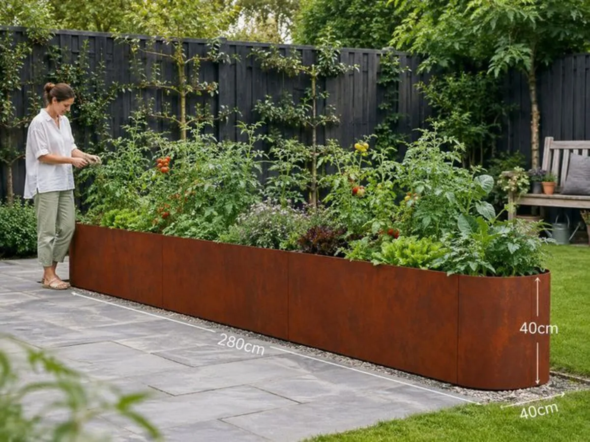 Large Metal Raised Garden Bed 280cm Weatherproof P - Image 1