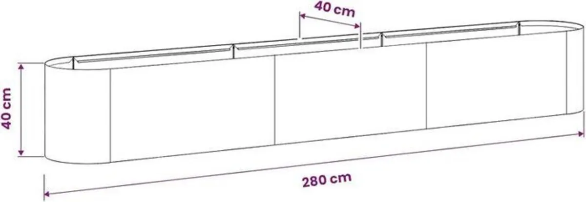 Large Metal Raised Garden Bed 280cm Weatherproof P - Image 2