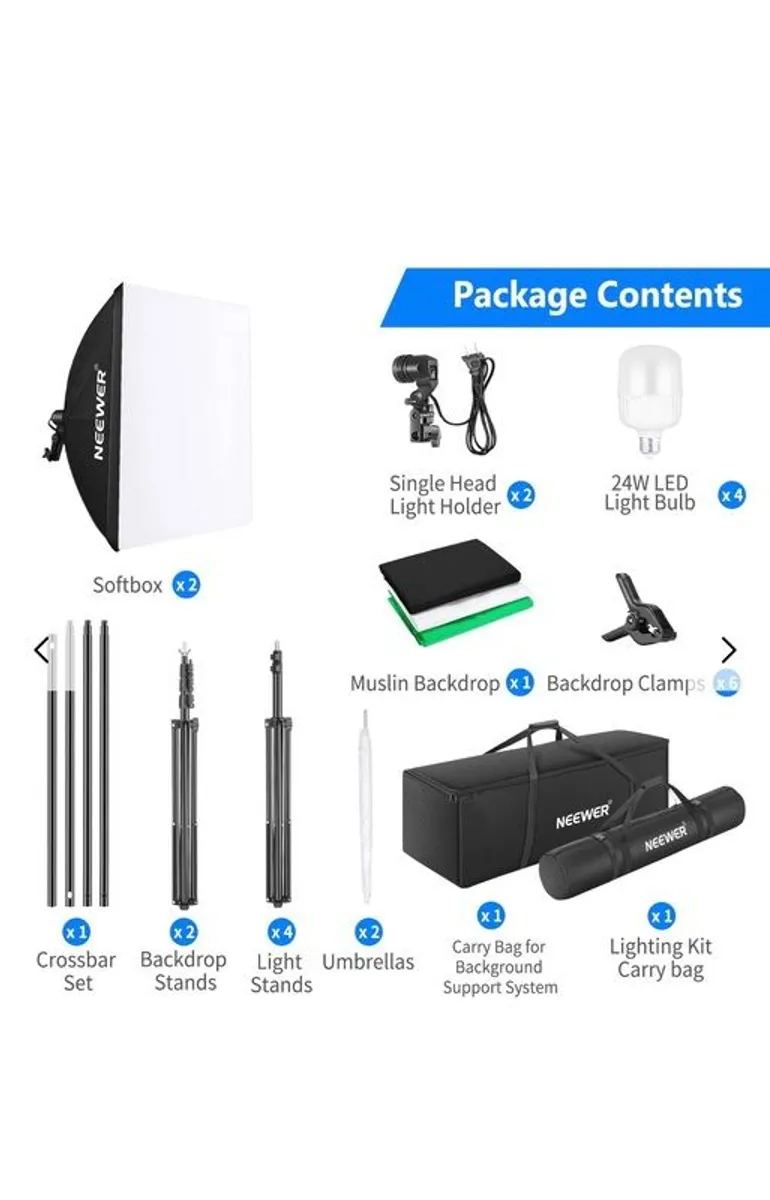 Neewer Photography Background and Lighting Kit - Image 4