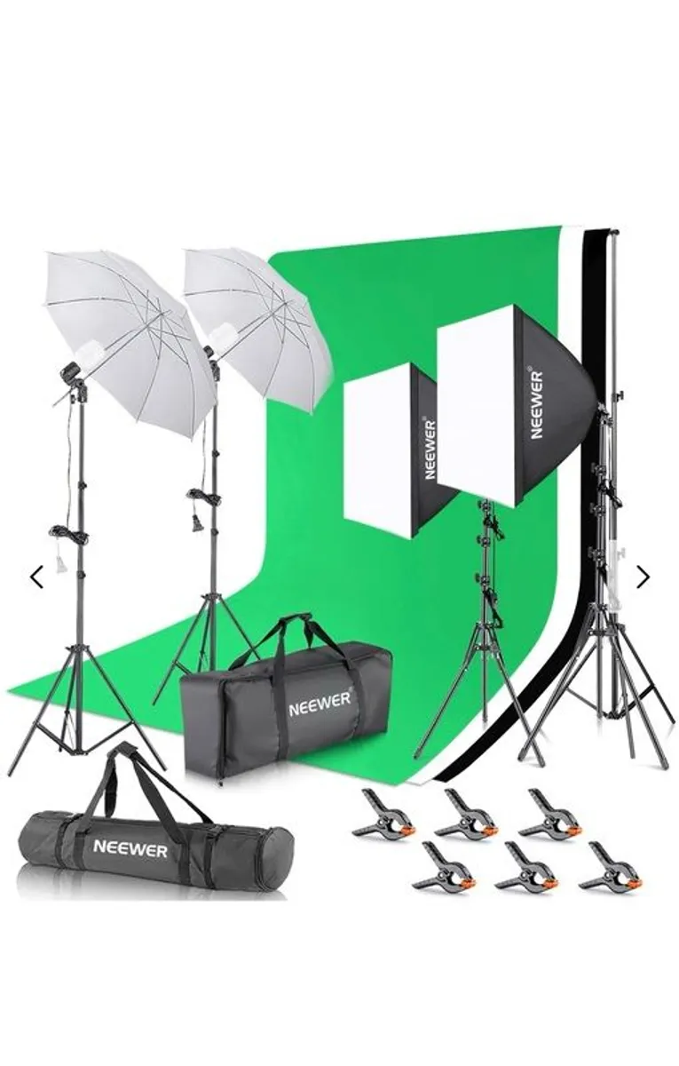 Neewer Photography Background and Lighting Kit - Image 1