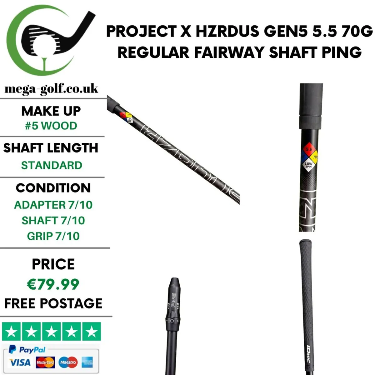 Project X Hzrdus Gen5 5.5 70g Regular #5 Wood - Image 1