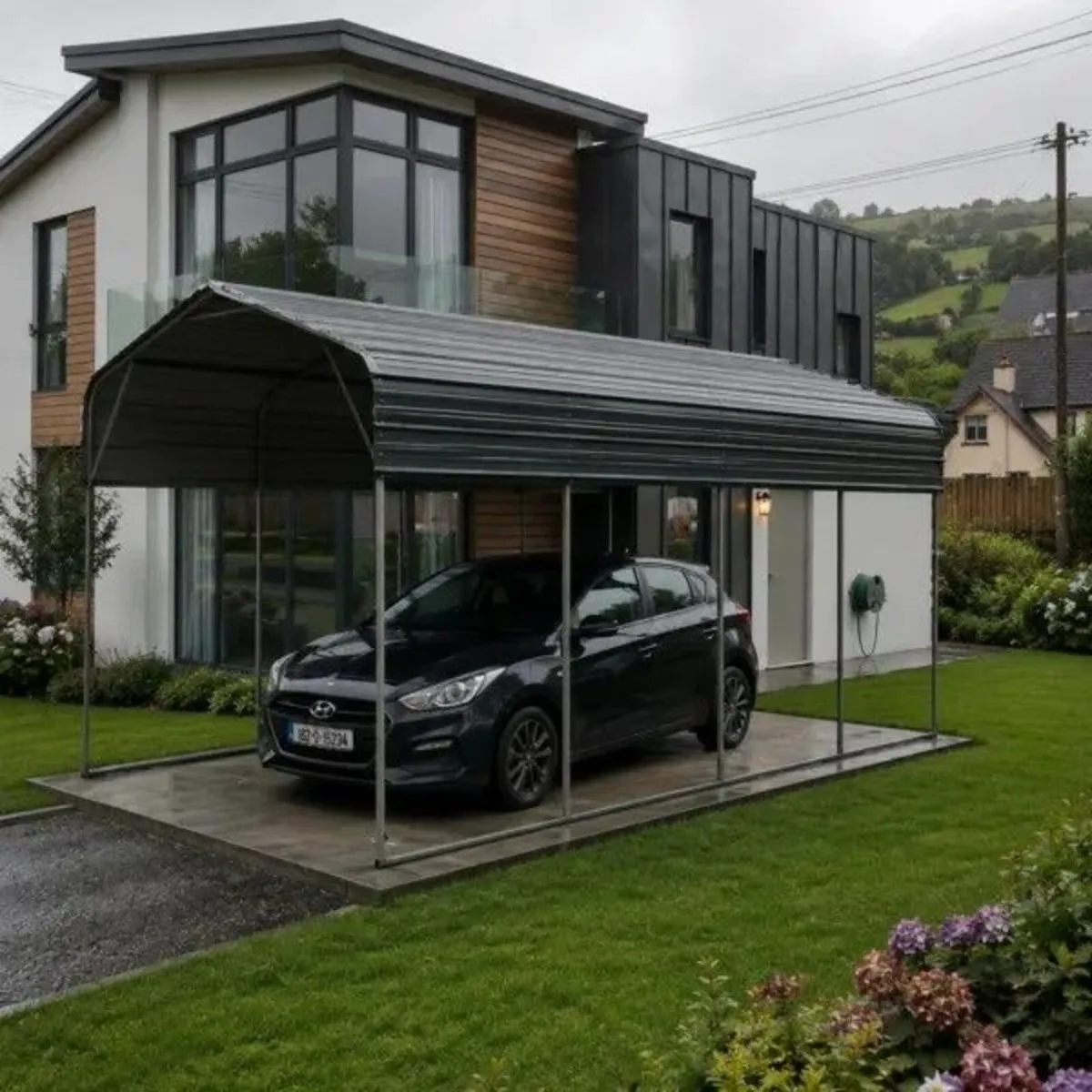 11x19ft Large Metal Parking Shed & Garage - Image 1
