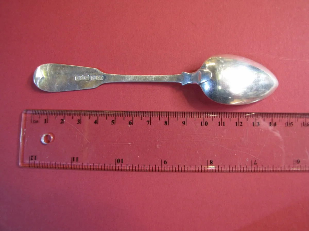 SIX ANTIQUE SILVER SPOONS   c 1839 - Image 2