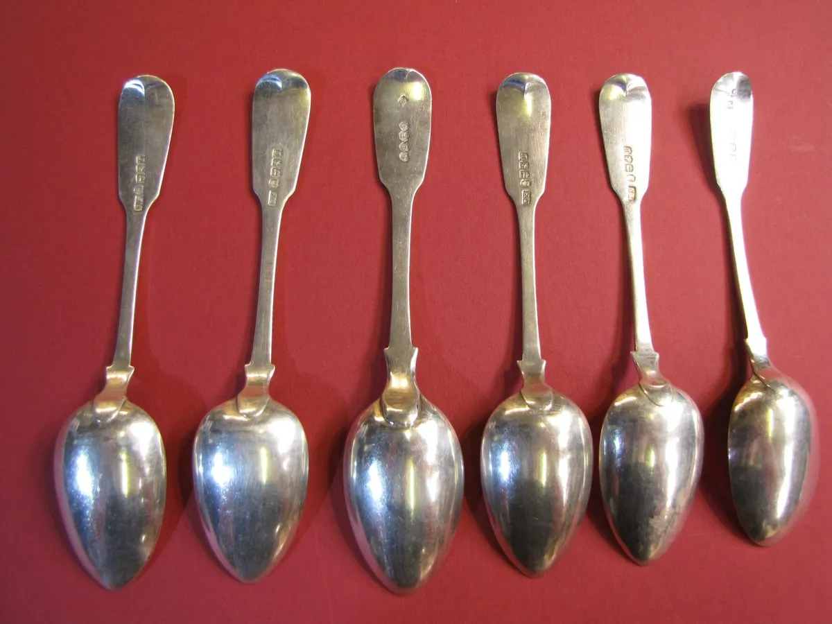 SIX ANTIQUE SILVER SPOONS   c 1839 - Image 4