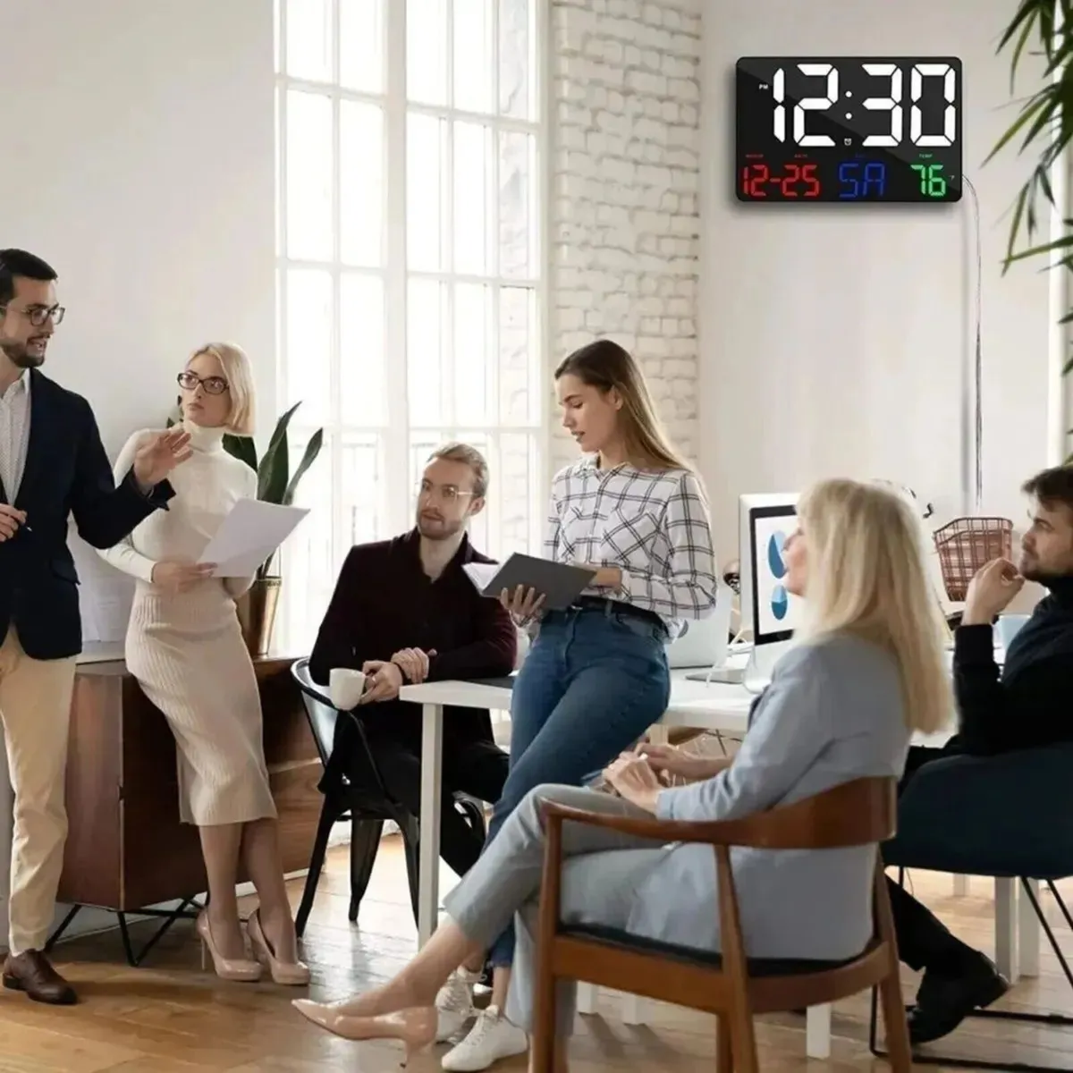 Digital LED Clock Large Display Calendar Alarm - Image 3