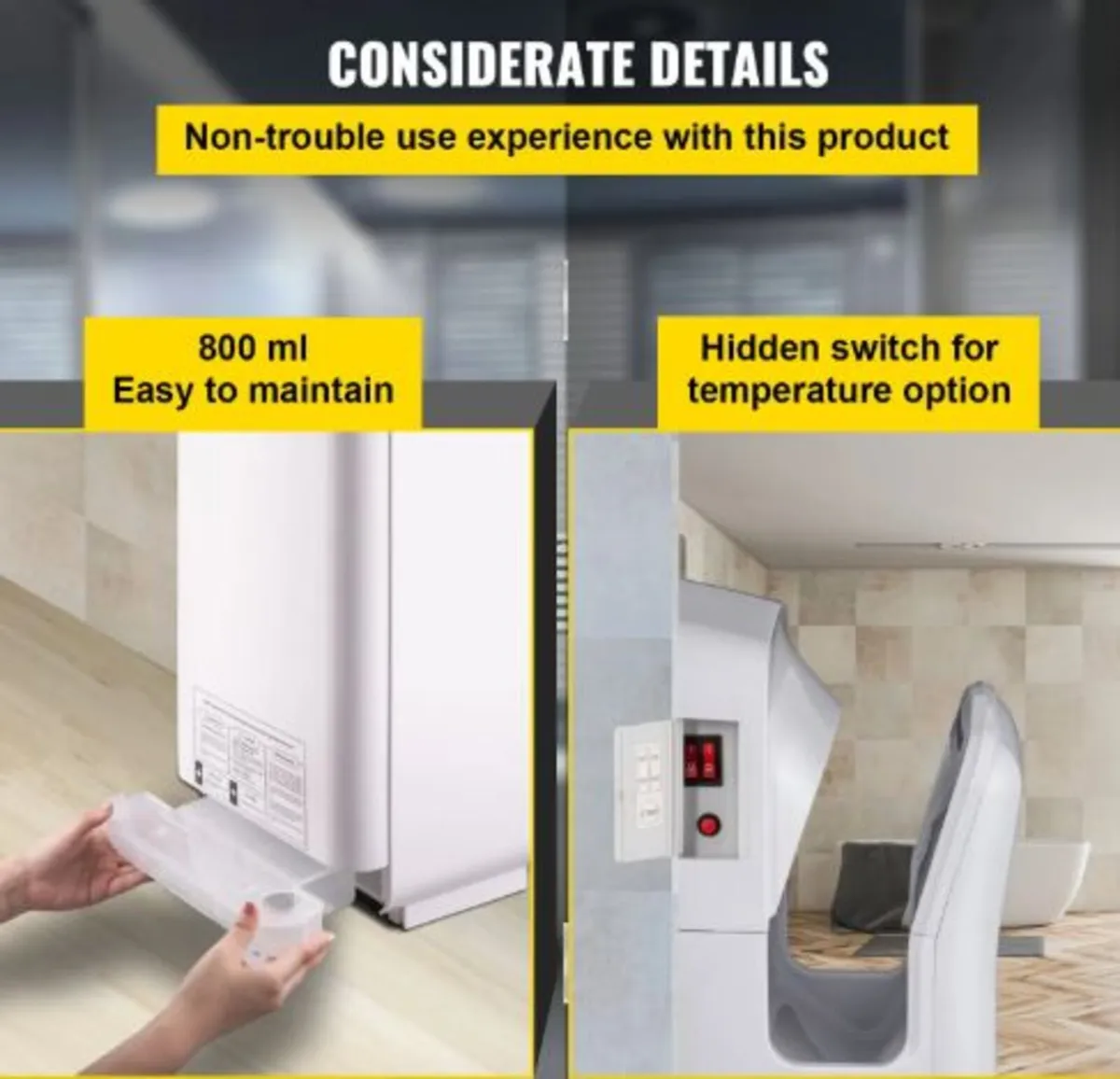 Jet Hand Dryer, Premium Electric Commercial Blade - Image 2
