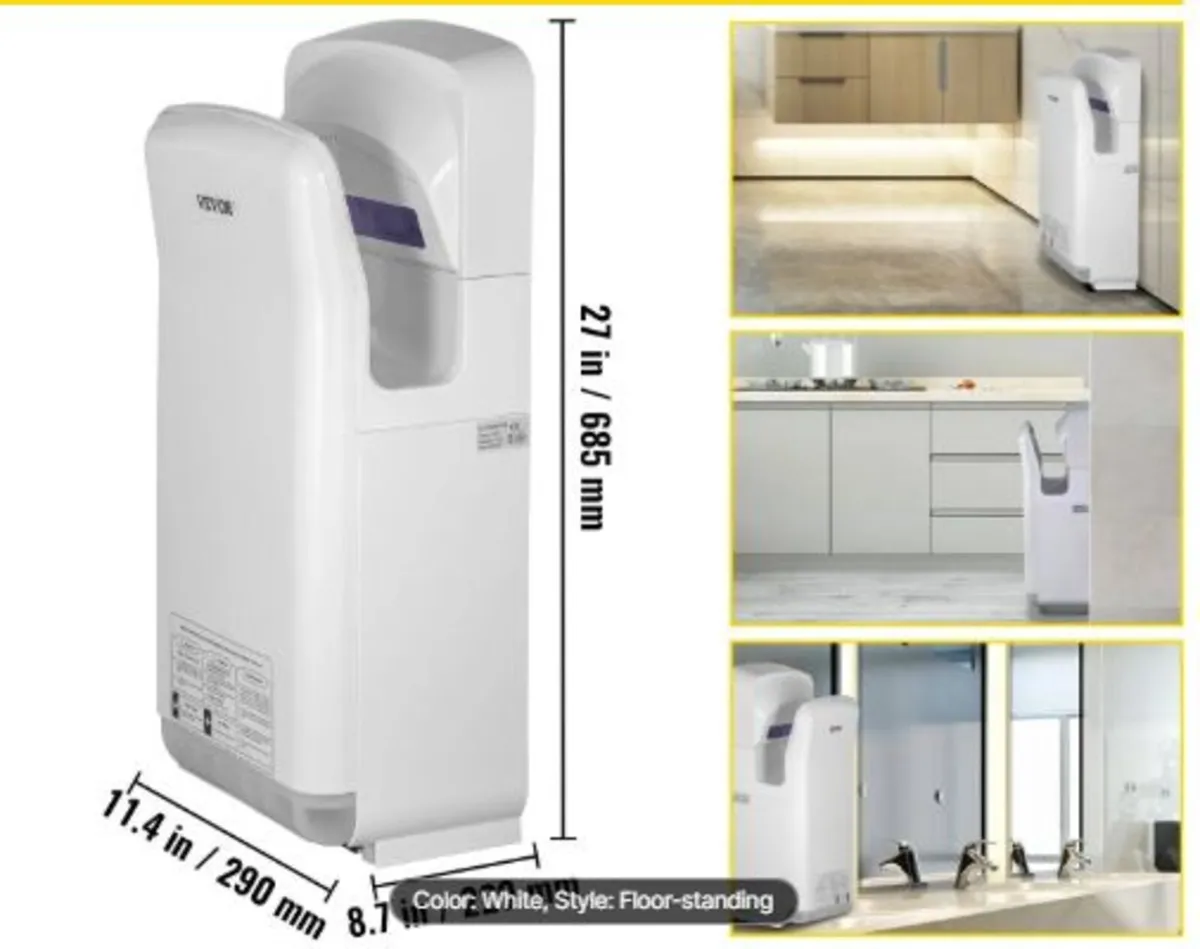 Jet Hand Dryer, Premium Electric Commercial Blade - Image 4