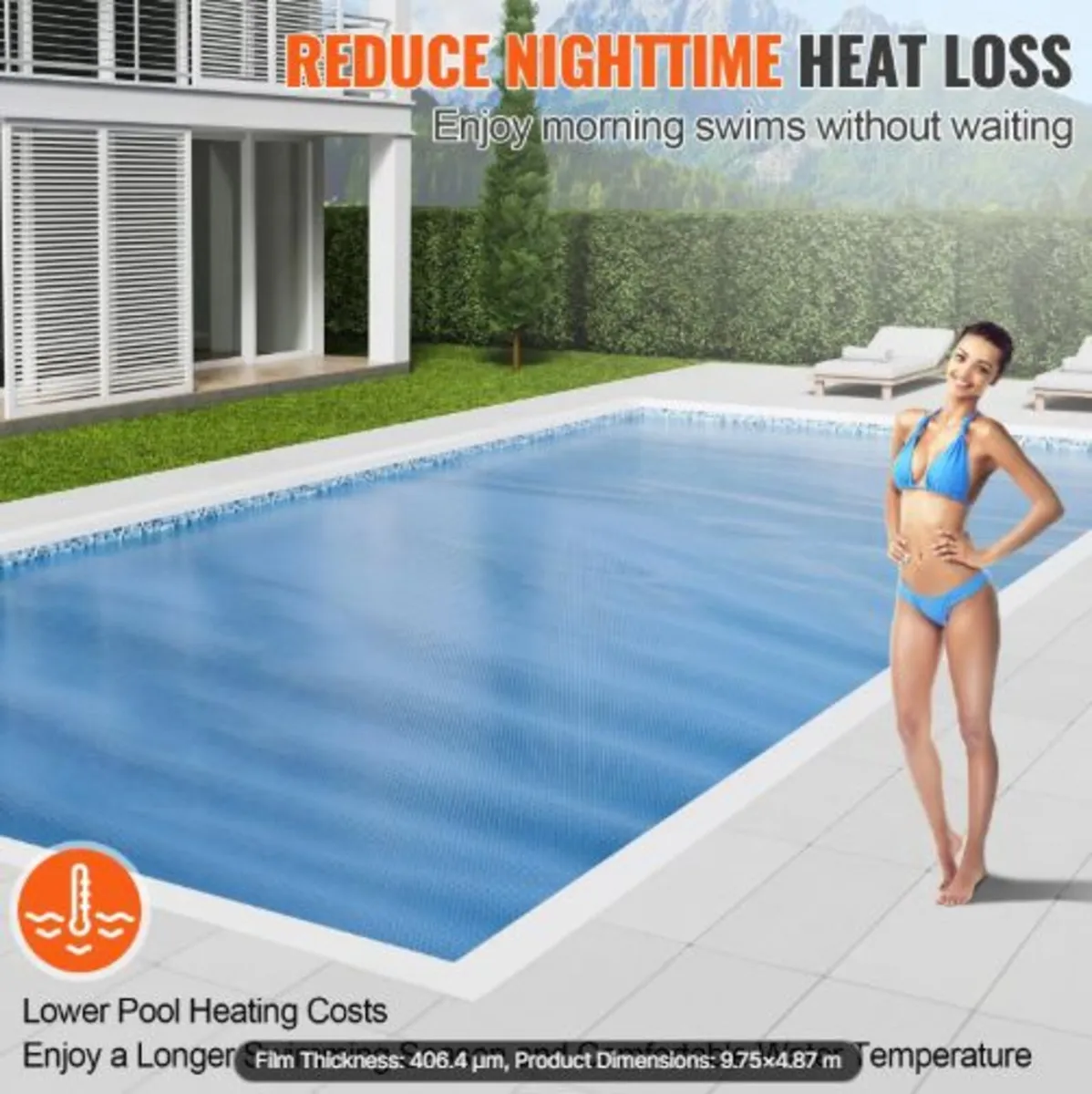 Solar Pool Cover, 32 x 16 ft Rectangle Solar Blank - Image 2