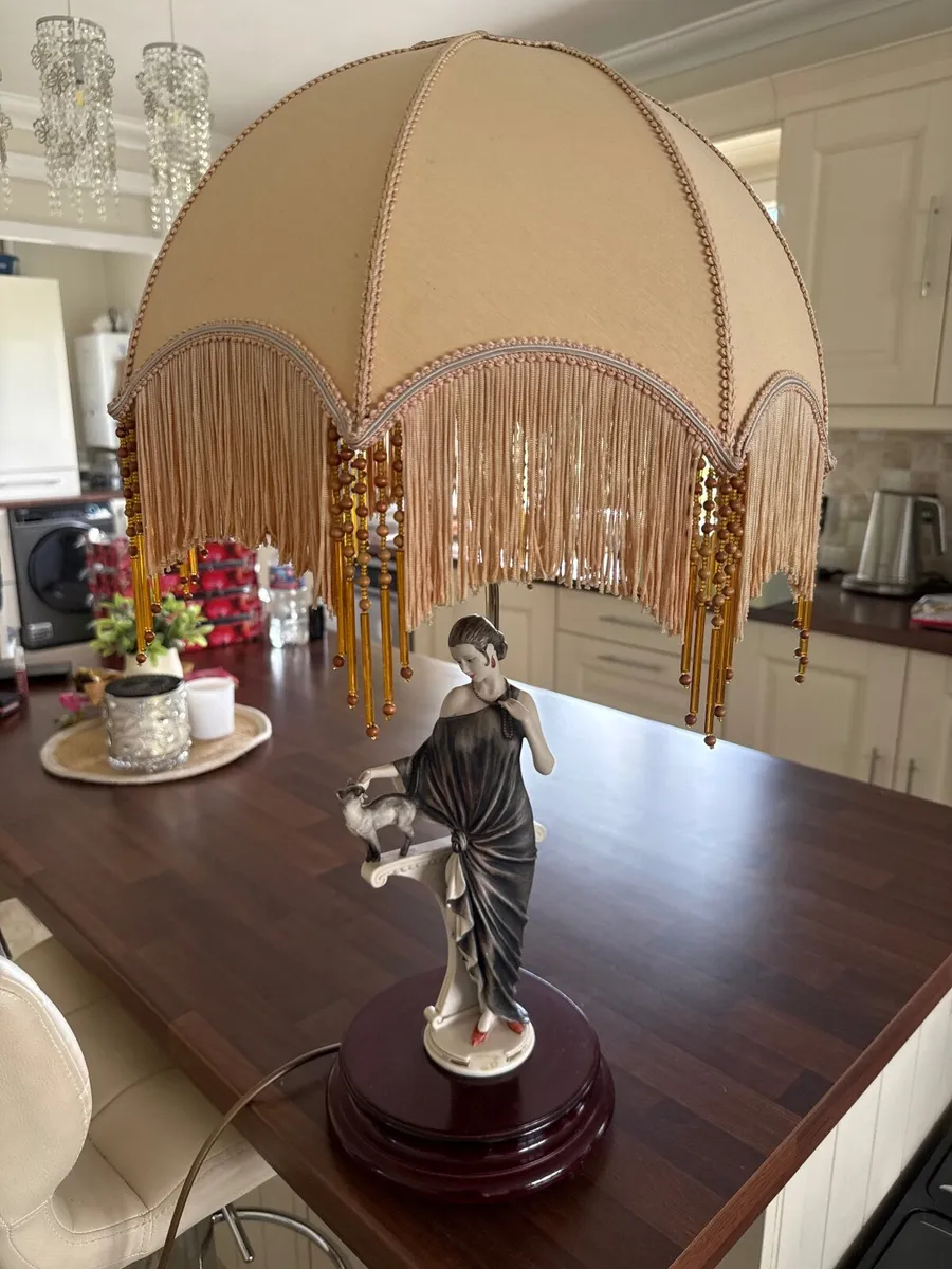 Lady Lamp with Orange Tassell Shade - Image 2
