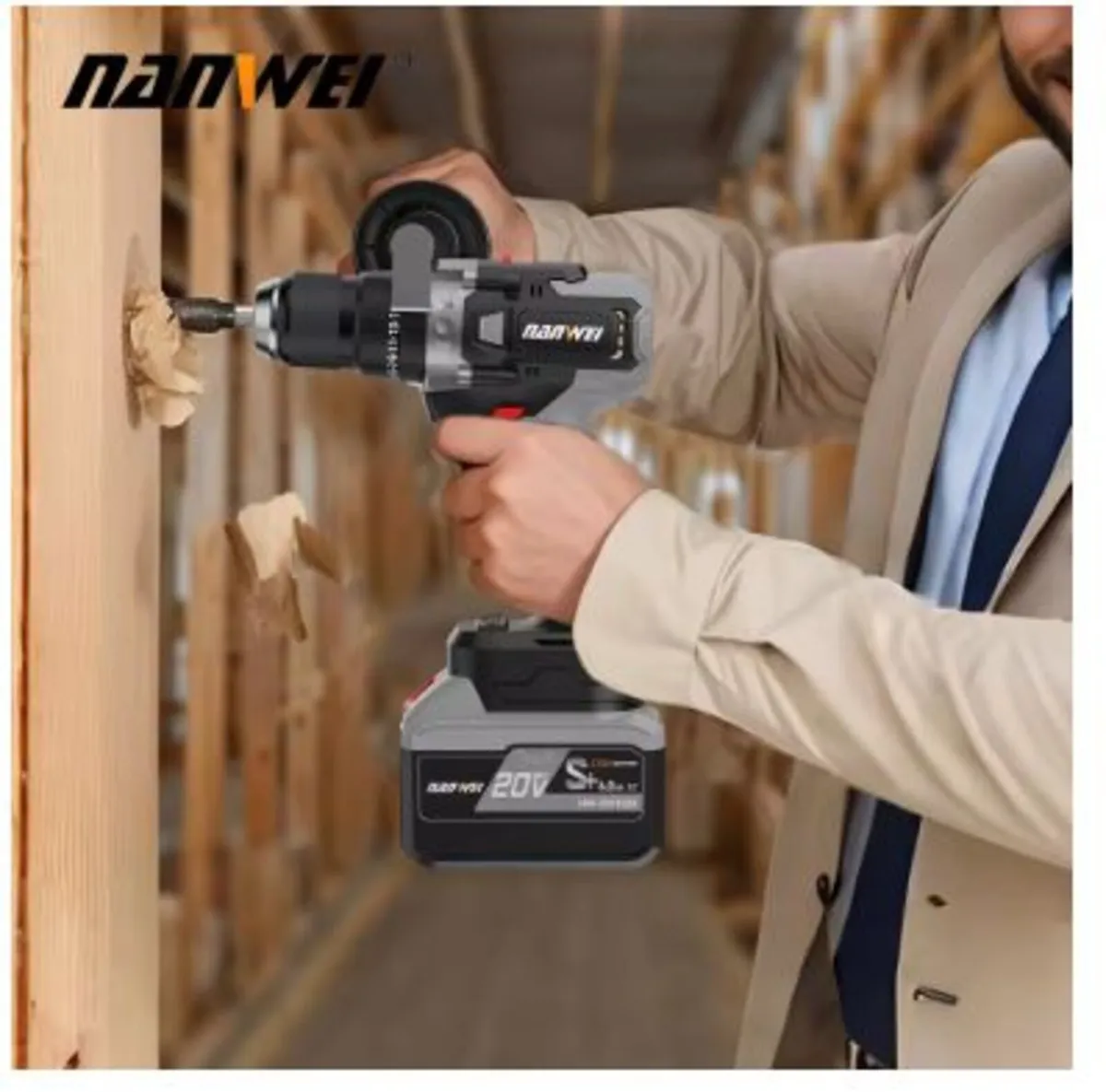 20V Cordless Drill Set Electric DIY Tool Kit - Image 4