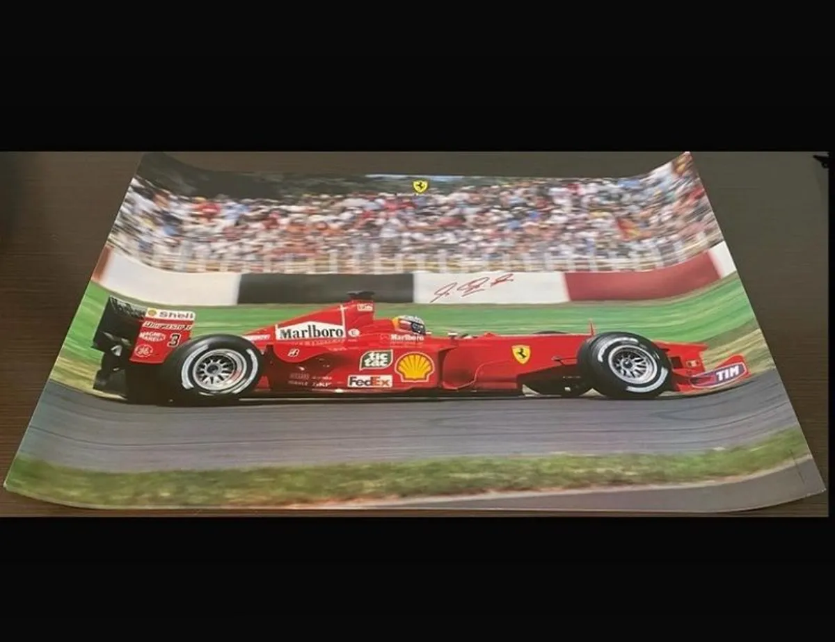 Signed Michael Schumacher official Ferrari factory poster - Image 1