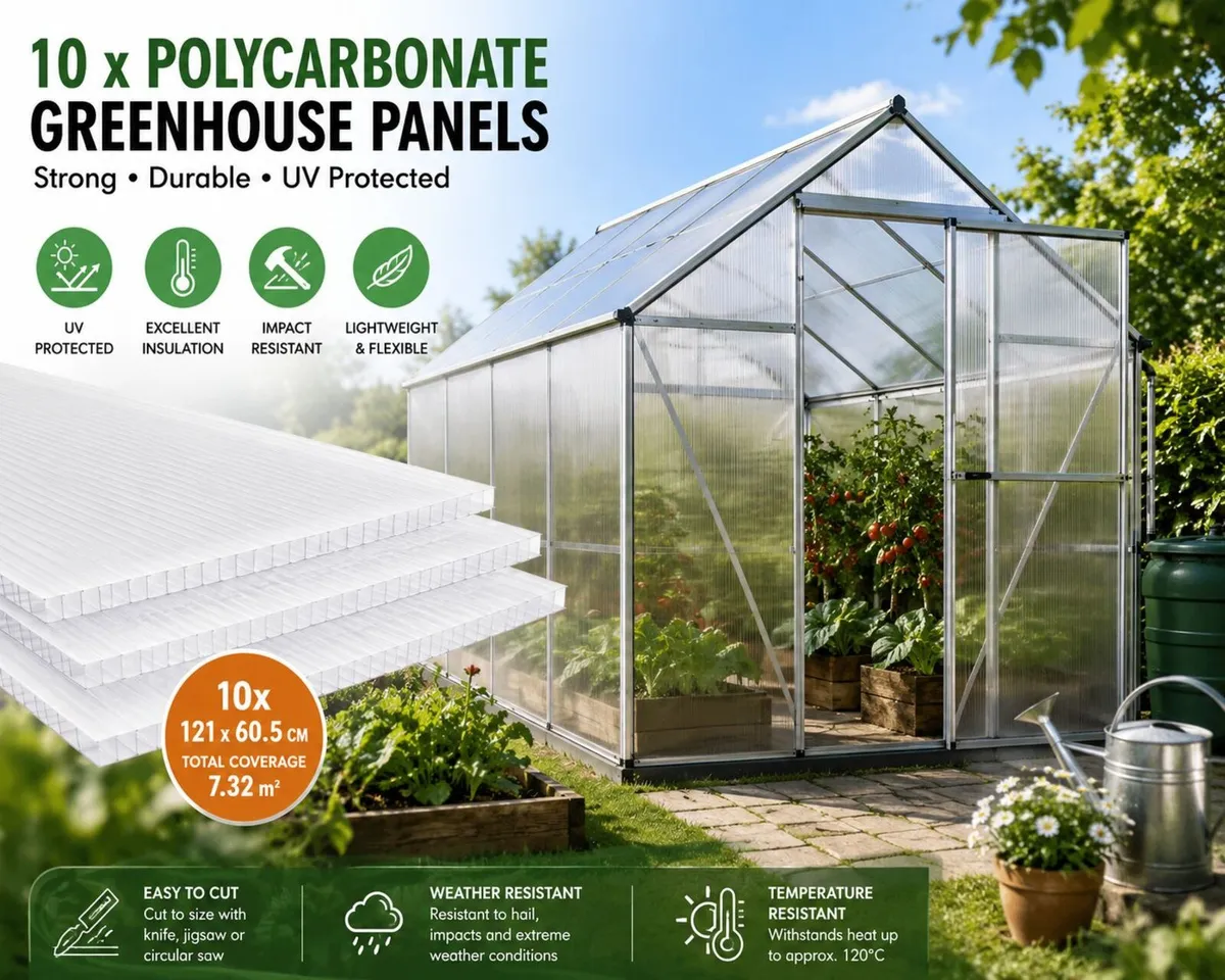10 x Double Wall  Polycarbonate Sheets, 6 mm, - Image 3
