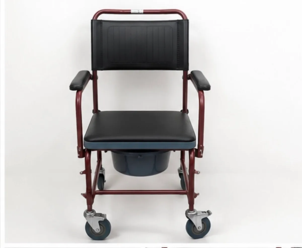 Mobile Commode / Shower Chair with Wheels - Image 2