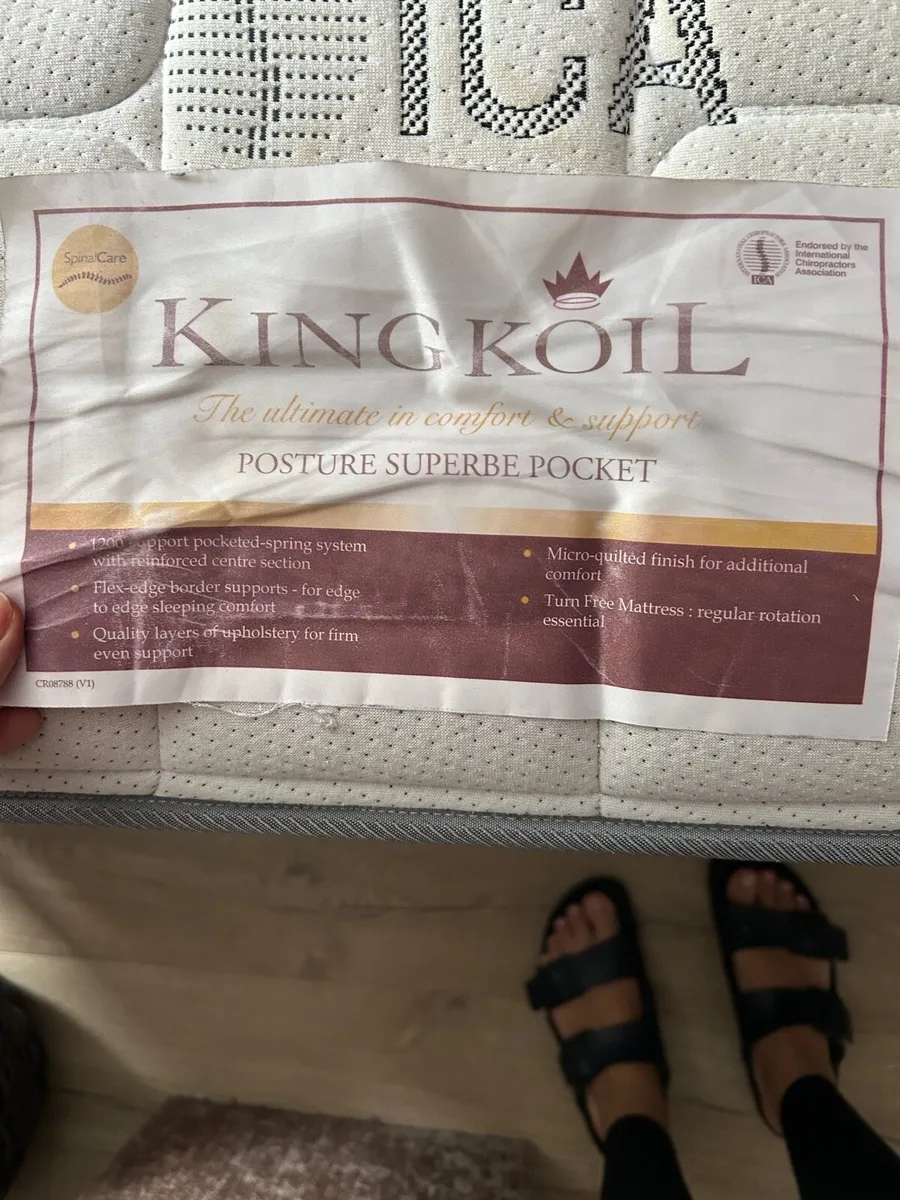 Kings size bed good quality mattress - Image 3