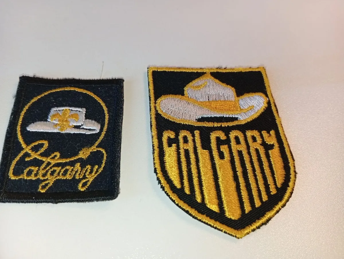 2 x Vintage Calgary stampede Patch Badges White