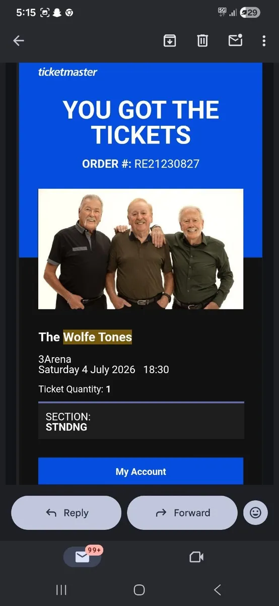 The Wolfe Tones - 2 x Standing tickets  - 4/7/26 - Image 1