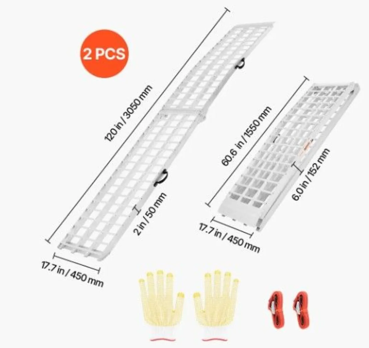 Heavy Duty Aluminium Loading Ramps 305cm Folding - Image 3