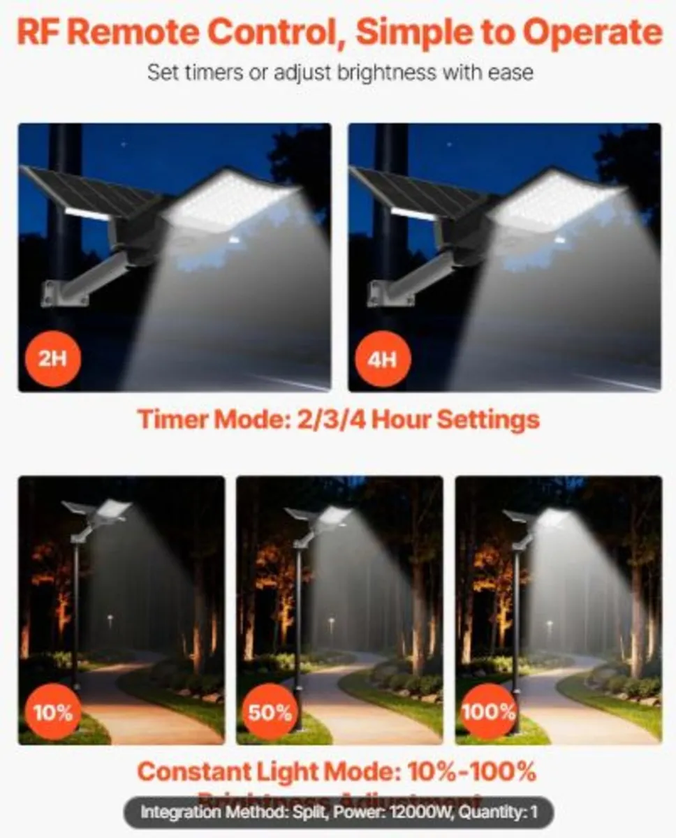 12000W Solar Street Light Outdoor, 900000LM, High - Image 2