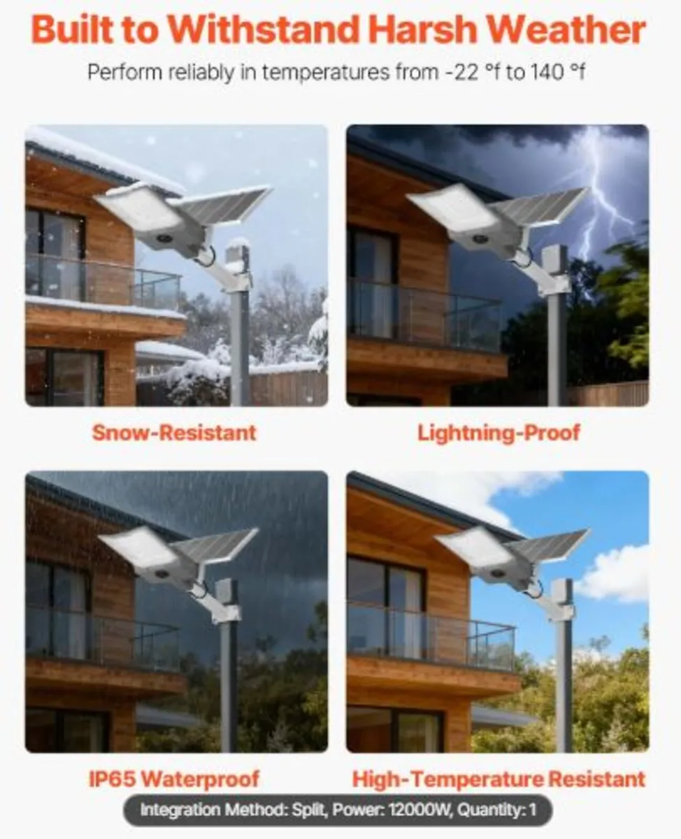 12000W Solar Street Light Outdoor, 900000LM, High - Image 3