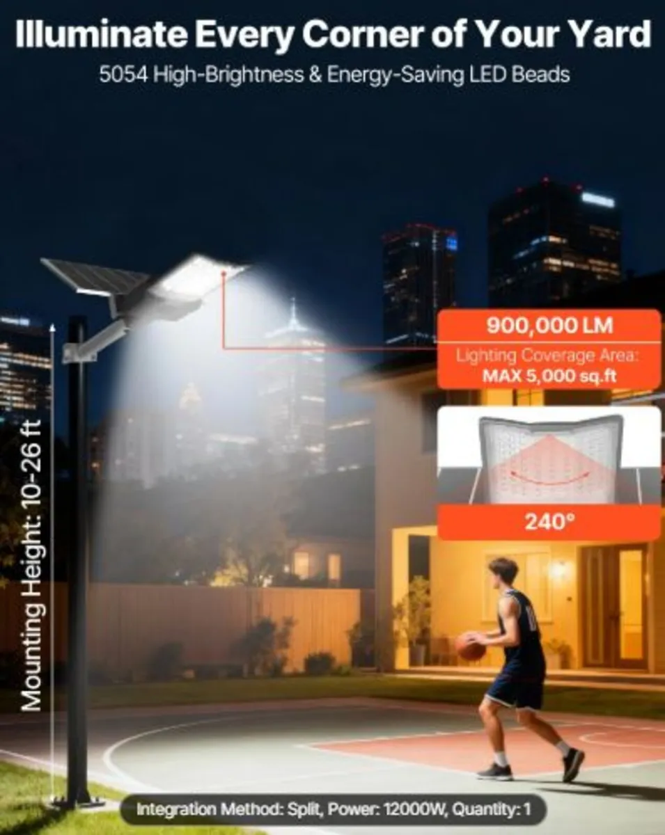 12000W Solar Street Light Outdoor, 900000LM, High - Image 4