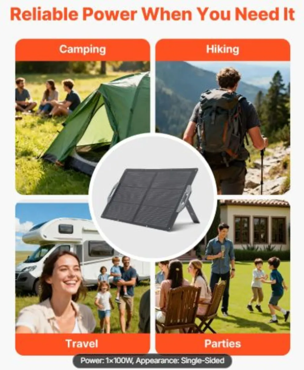 100W Foldable Solar Panel, 24% High-Efficiency - Image 3