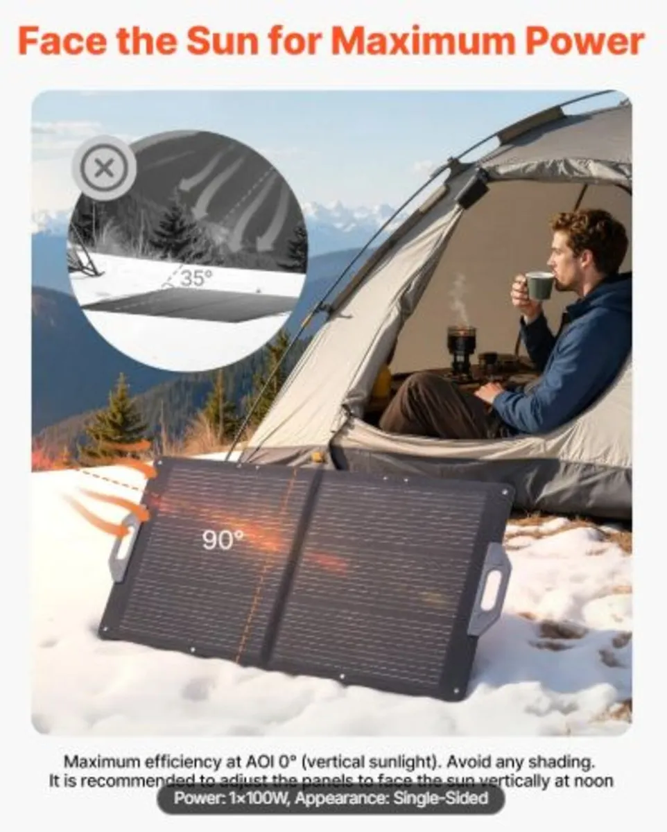 100W Foldable Solar Panel, 24% High-Efficiency - Image 4
