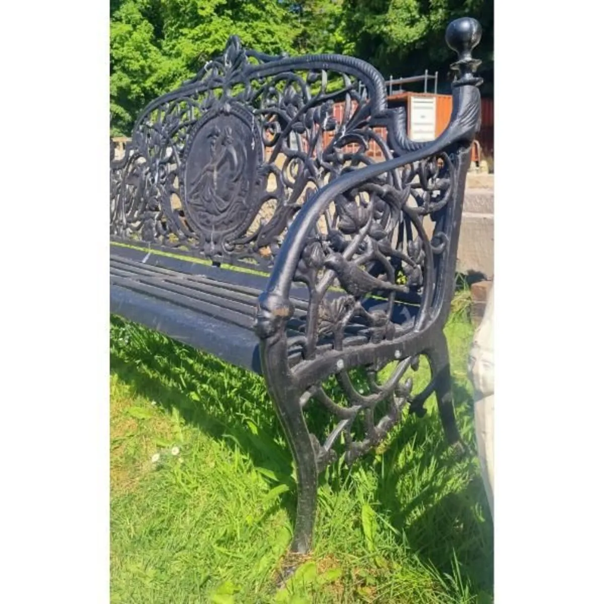 Bench Large Black Cast Iron Lady Bench CH-R-S126-B - Image 1