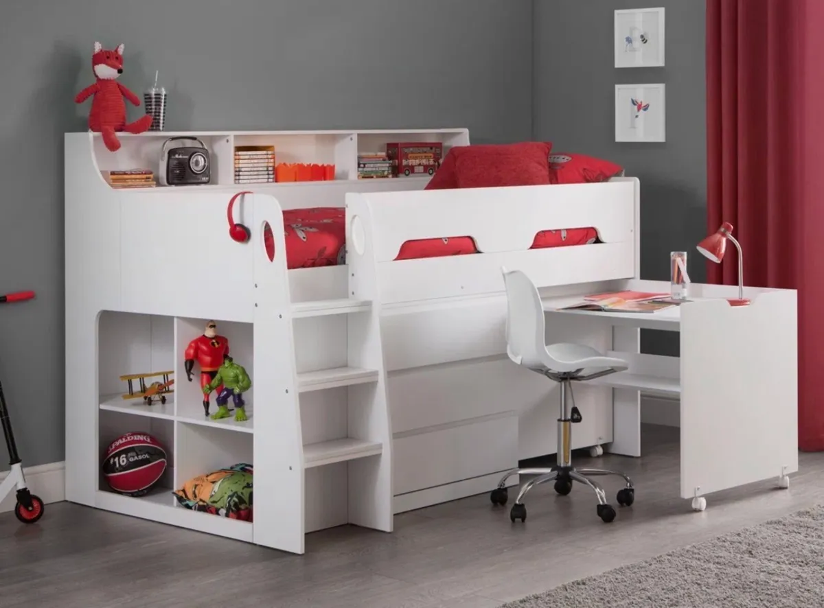 Mid sleeper 3 foot loft bed with pullout desk - Image 3