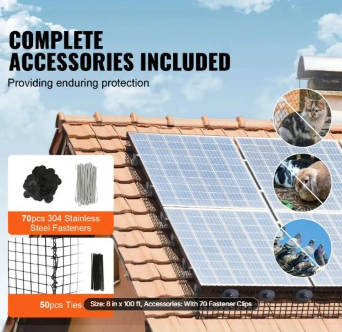 20 x 3048 cm Solar Panel Bird Guard Critter Guard - Image 2