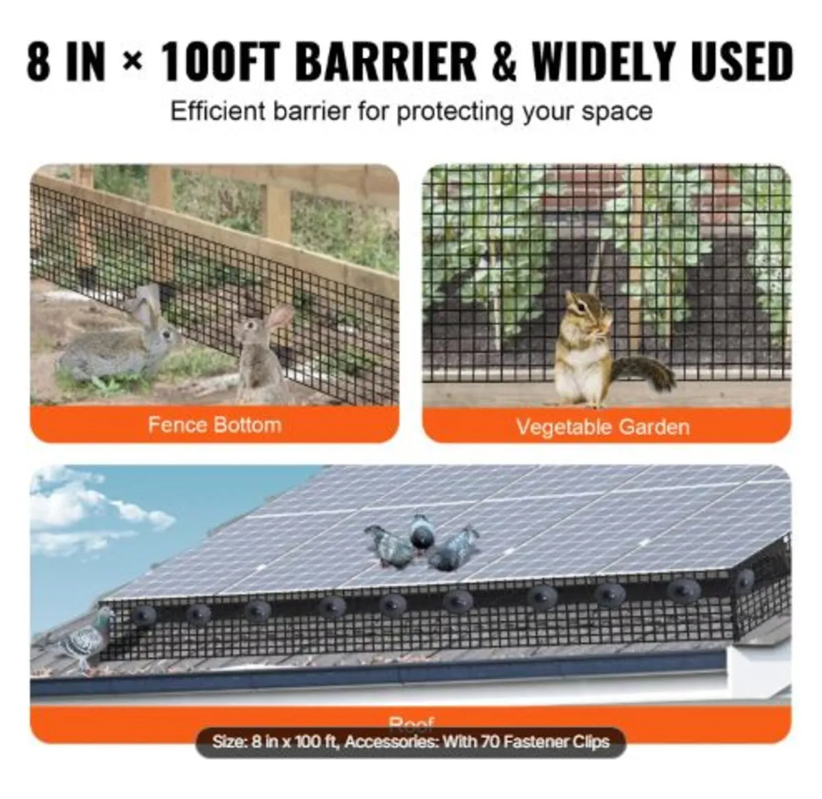 20 x 3048 cm Solar Panel Bird Guard Critter Guard - Image 3