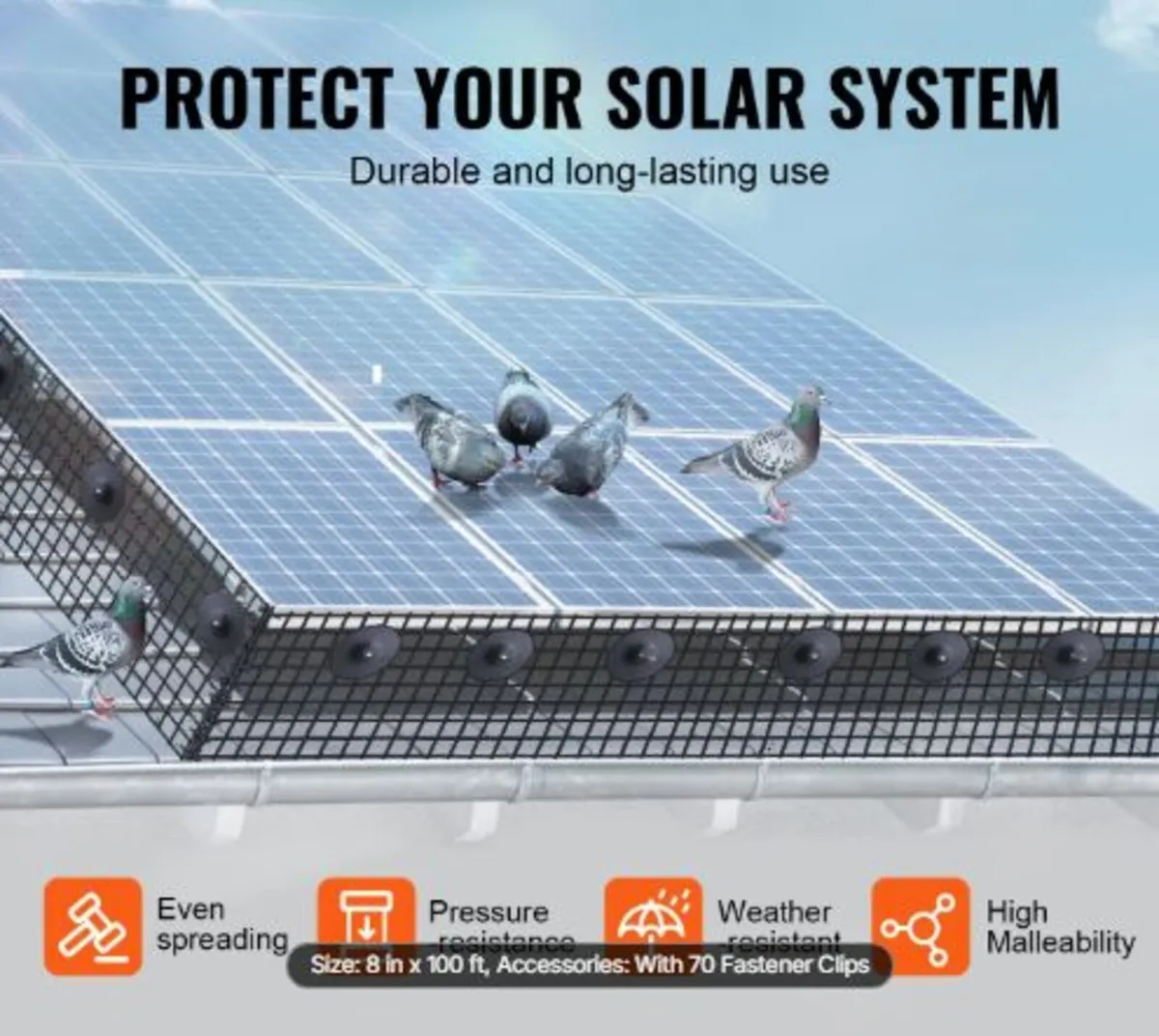 20 x 3048 cm Solar Panel Bird Guard Critter Guard - Image 4