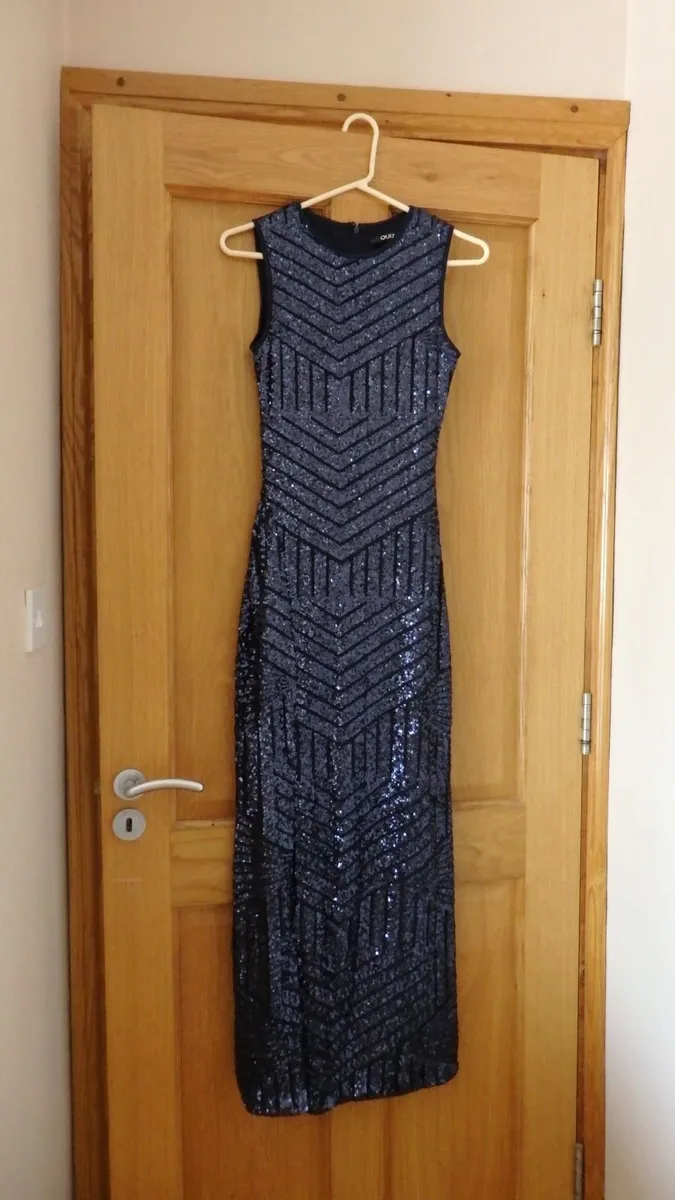 Gorgeous Navy Sequined Dress - Size 8 - Image 1