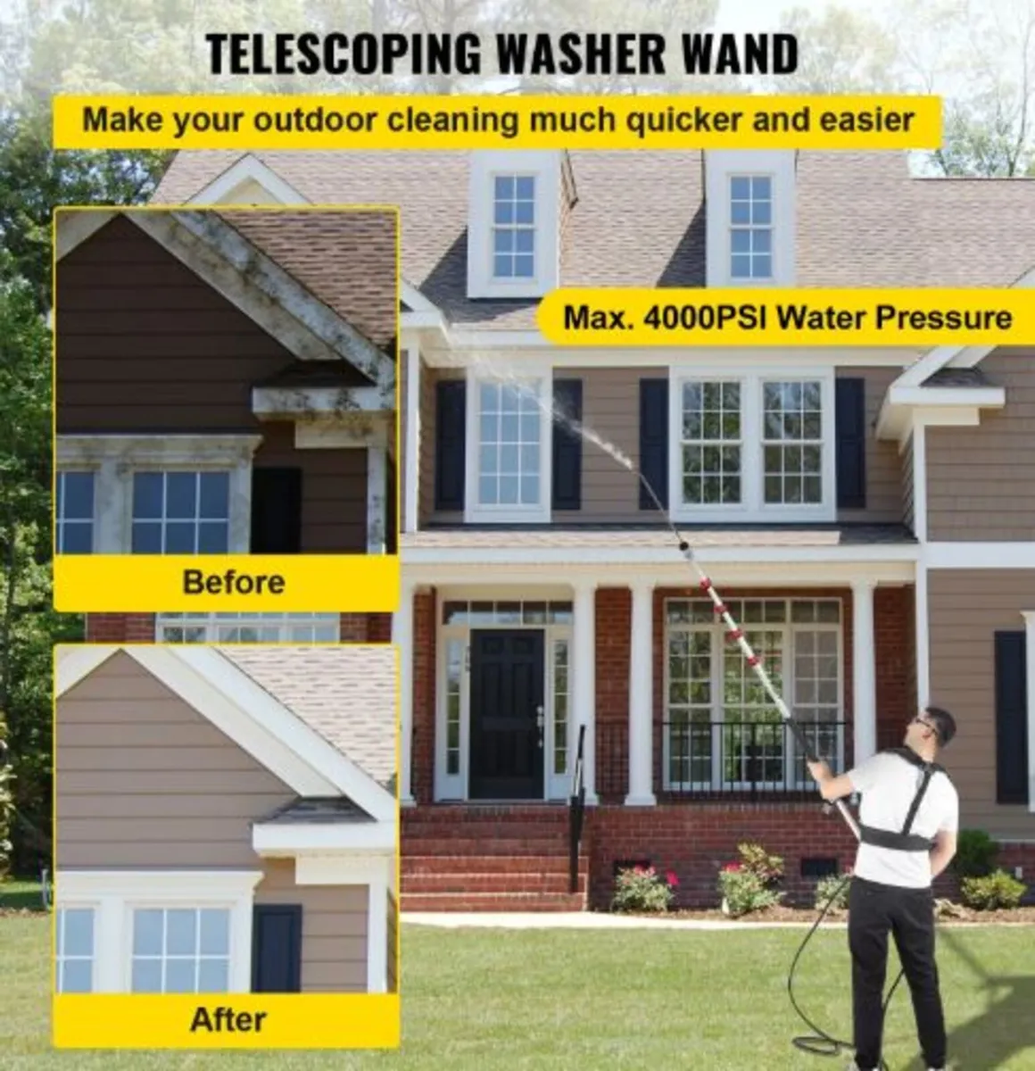 Telescoping Pressure Washer Wand,609.6cm 5-Section - Image 2