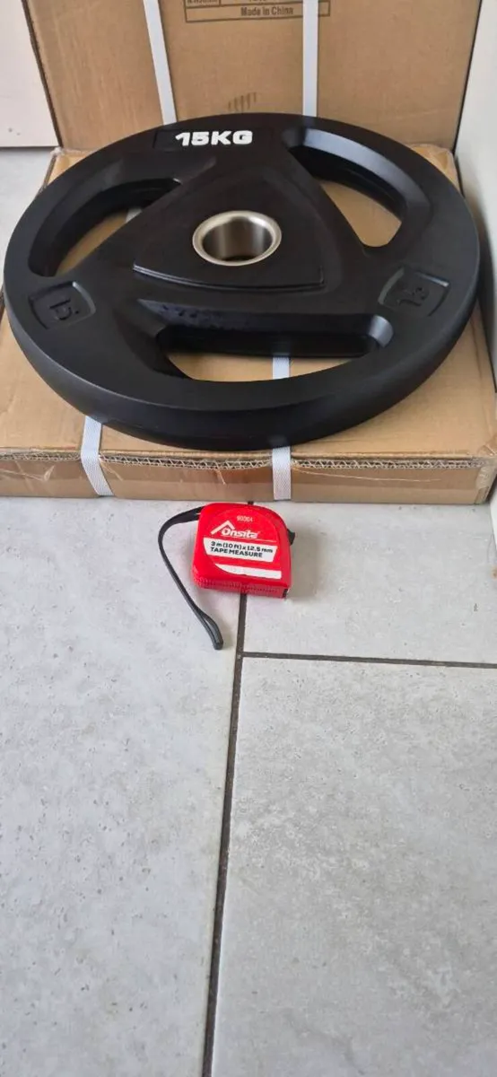 Brand new 2x15 kilo olympic weight plates - Image 3