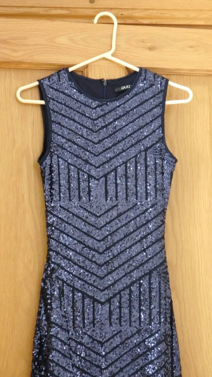 Gorgeous Navy Sequined Dress - Size 8 - Image 2