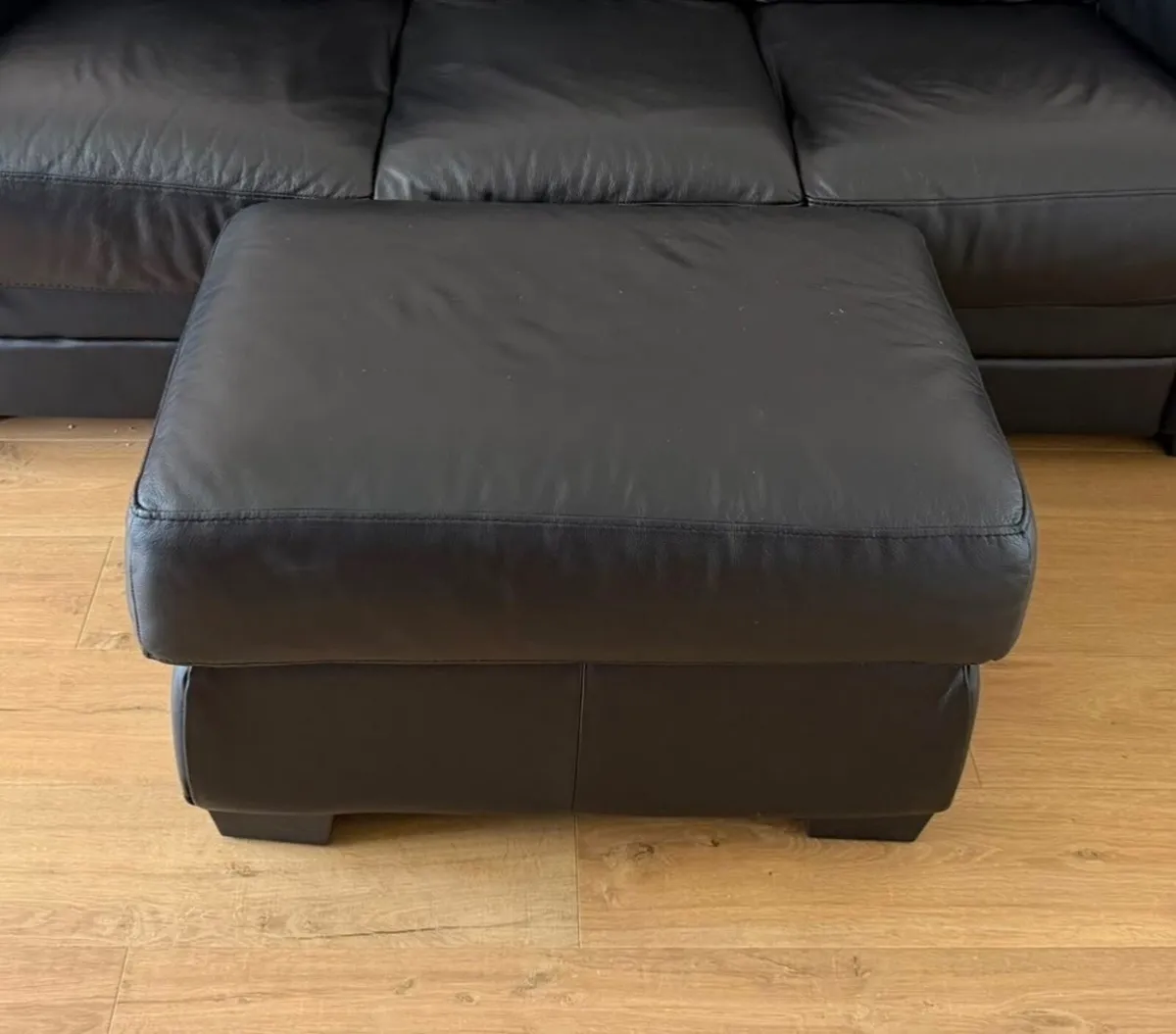 Leather Sofa, armchair and  pouffe - Image 4