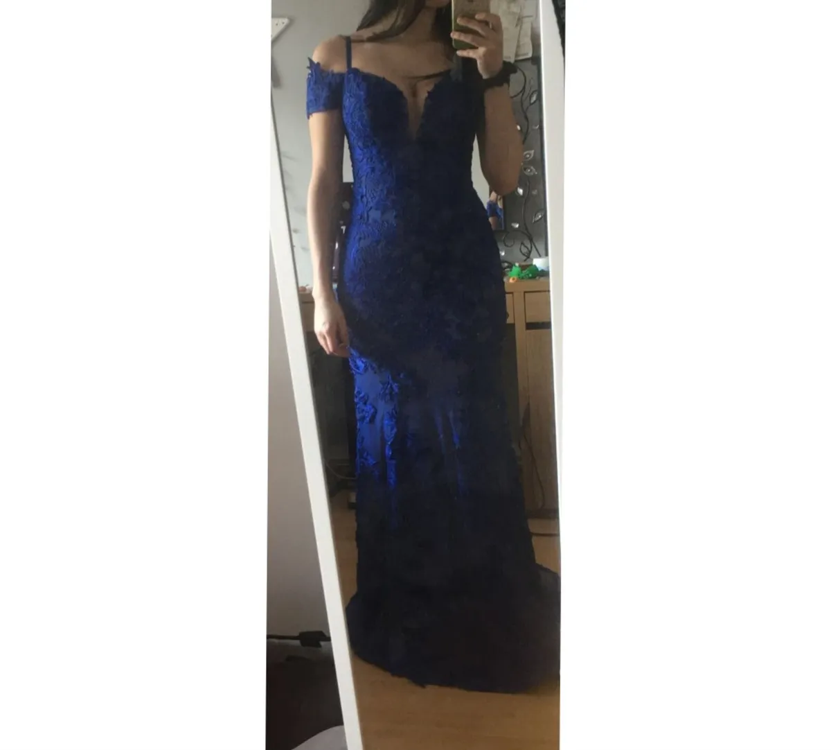Royal Blue Lace Debs Dress in UK 8 - Image 1