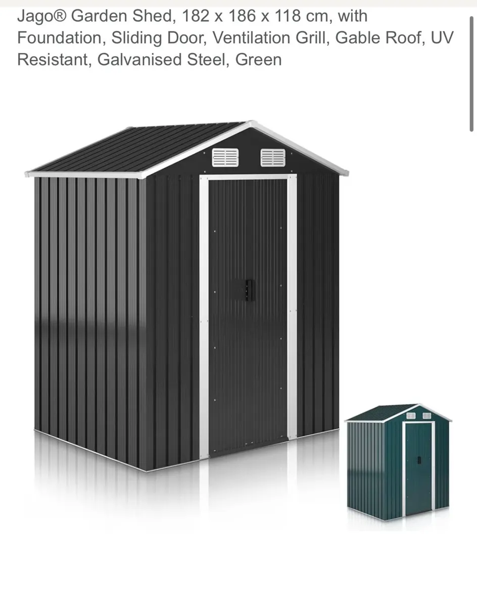 Steel shed in boxes (faulty item) read description - Image 1