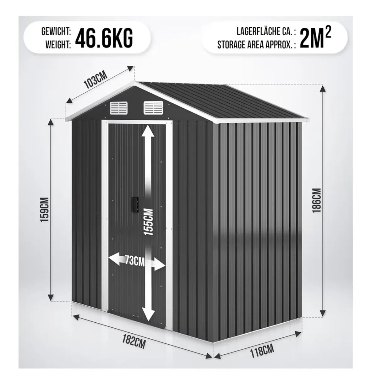 Steel shed in boxes (faulty item) read description - Image 4