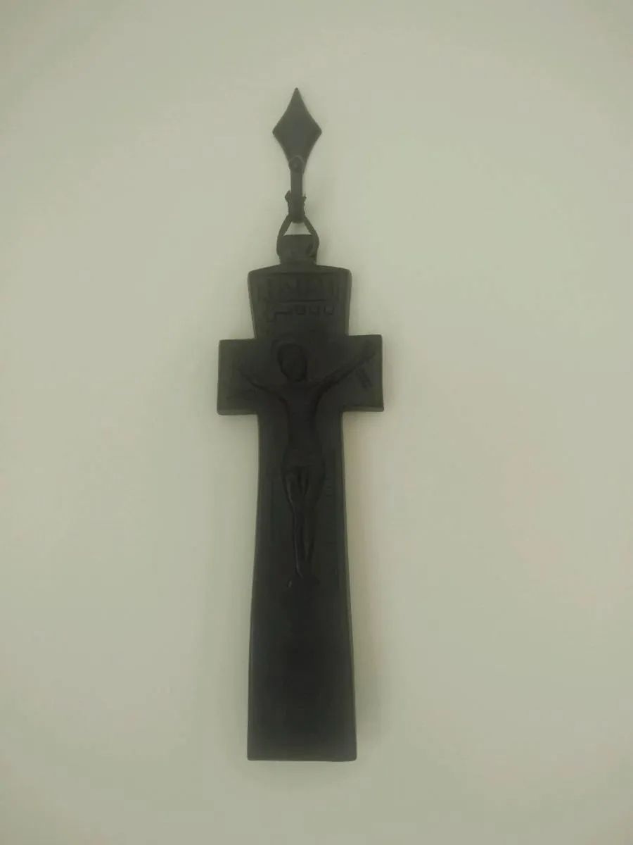 Irish Bog oak Penal Cross handcrafted from bog oak - Image 2