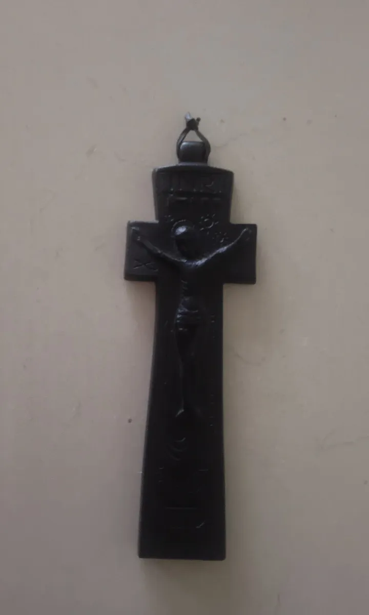 Irish Bog oak Penal Cross handcrafted from bog oak - Image 1